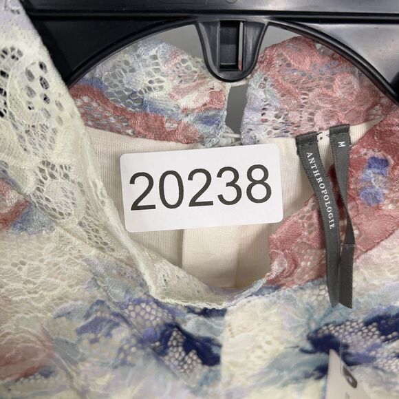 Anthropologie Dress Womens Medium Lace Floral Mock Neck Fitted Long Sleeve Midi - Picture 16 of 16